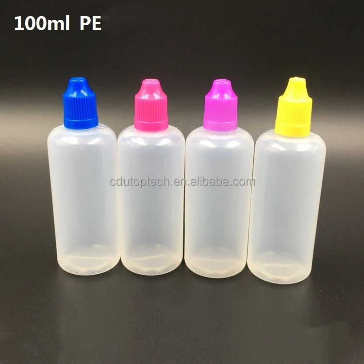 50ml 100ml LDPE Squeezable Plastic Dropper Bottle with Child Proof Cap and Long Thin Tip For Liquid Eye Drop Cleaner