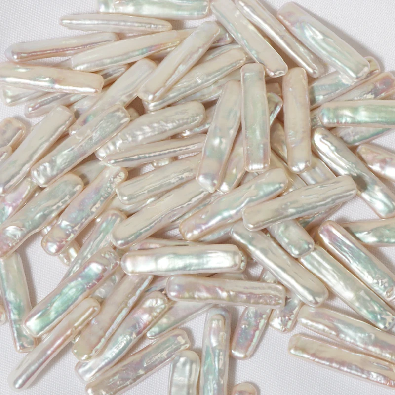 Freshwater Pearl String 24*6mm Long Stick Toothpick Irregular Loose Beads Jewelry Accessories Baroque Freshwater Natural Pearl