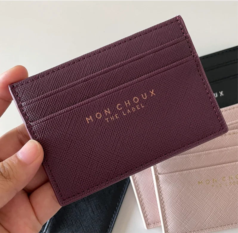 Индивидуальный Женский Роскошный мини-держатель для кредитных карт из искусственной кожи с передним карманом