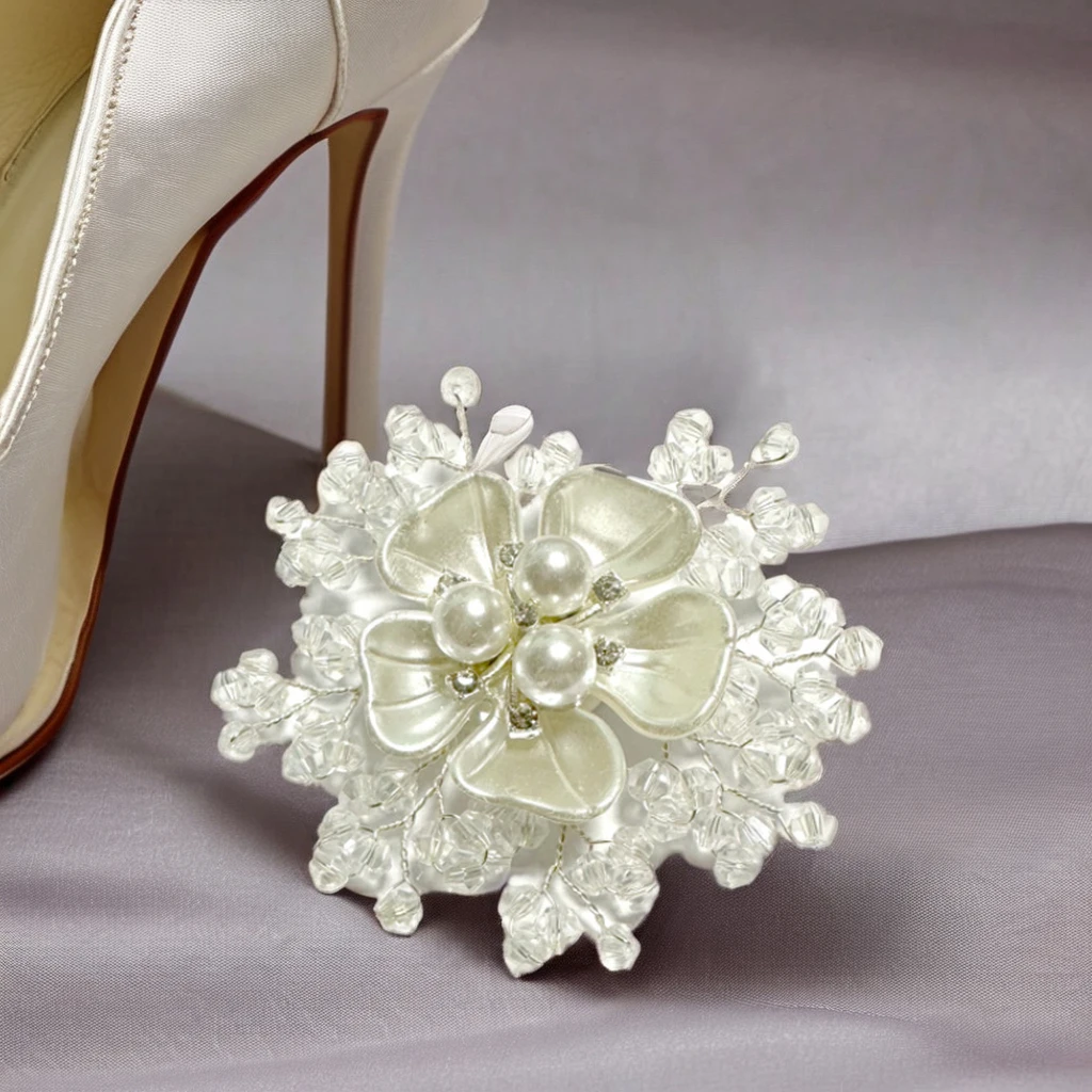 Factory direct sales of 6*6cm hand-wire shoes clip flowers, shoes decorative flowers wedding shoes decorative flowers
