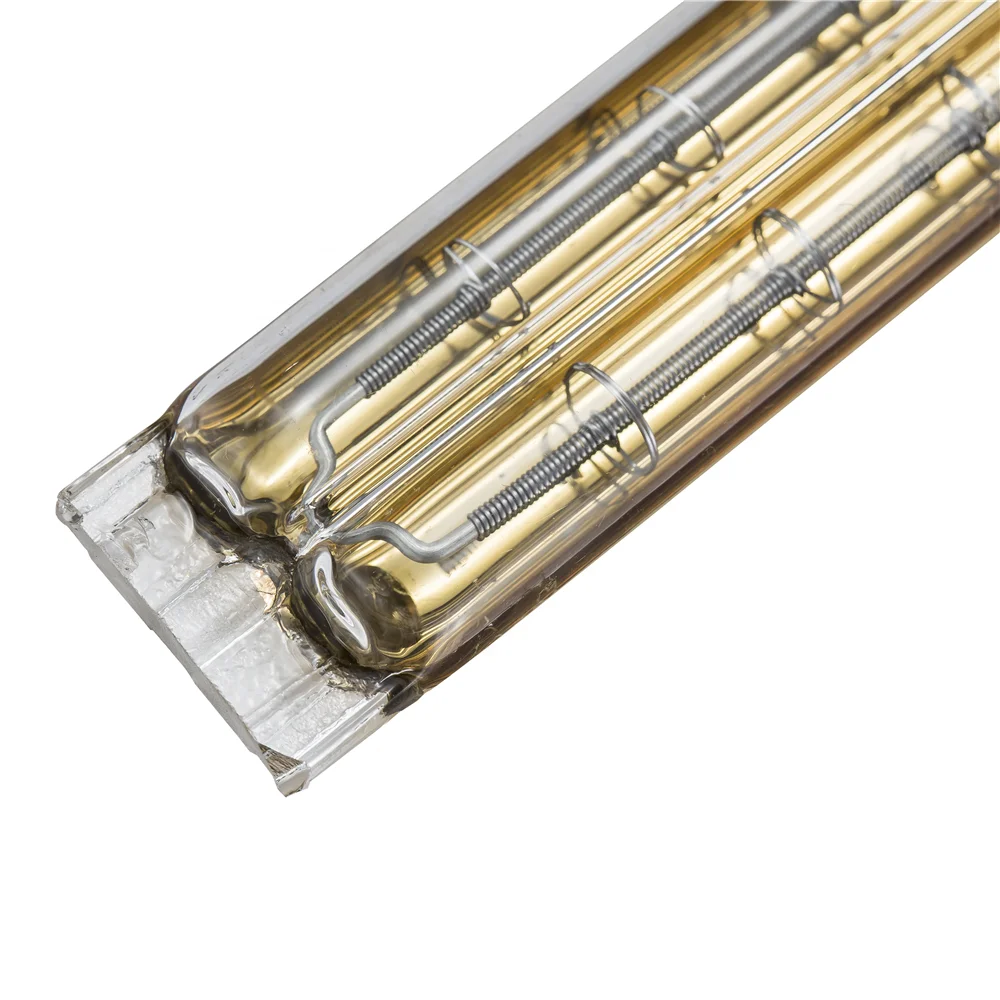 White/gold coating twin tube halogen quartz tube heraeus infrared Heater lamp Cure Lamps