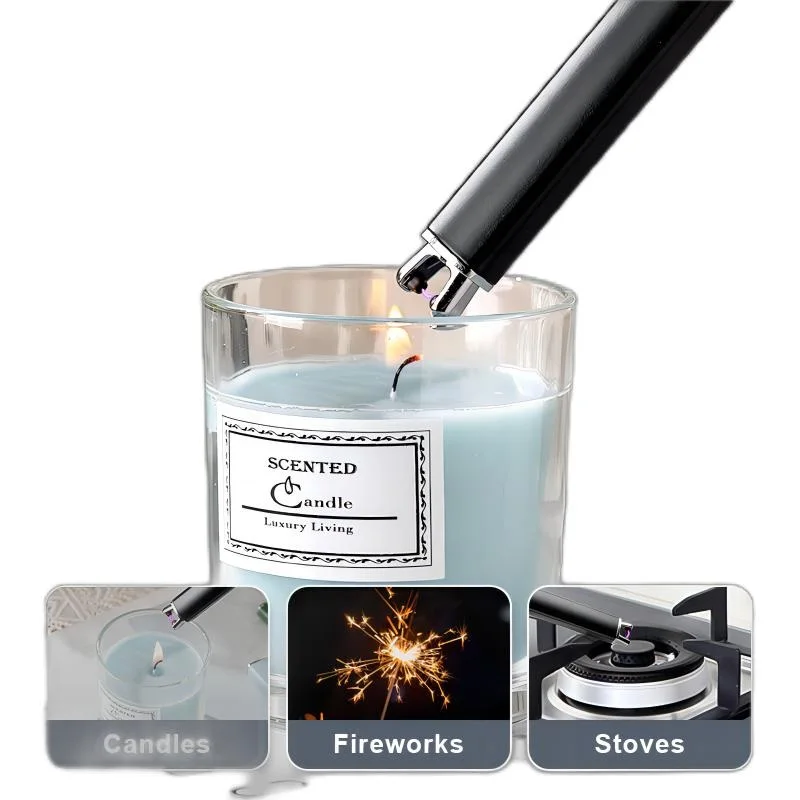 Minimalist luxury charging electric rechargeable plasma arc usb c aromatherapy candle bbq kitchen stove camping firework lighter