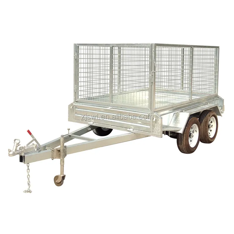 8x5   box trailer 3500kg GVW 2 axle car carrier trailer  with 1000mm mesh cage