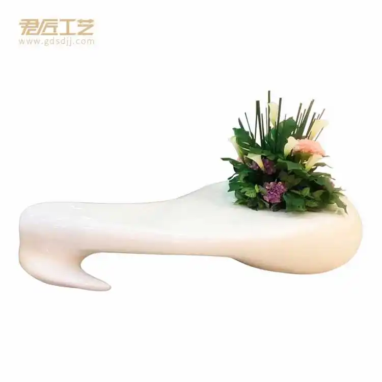 Outdoor Leisure bench with flowerpot fiberglass outdoor bench modern outdoor bench