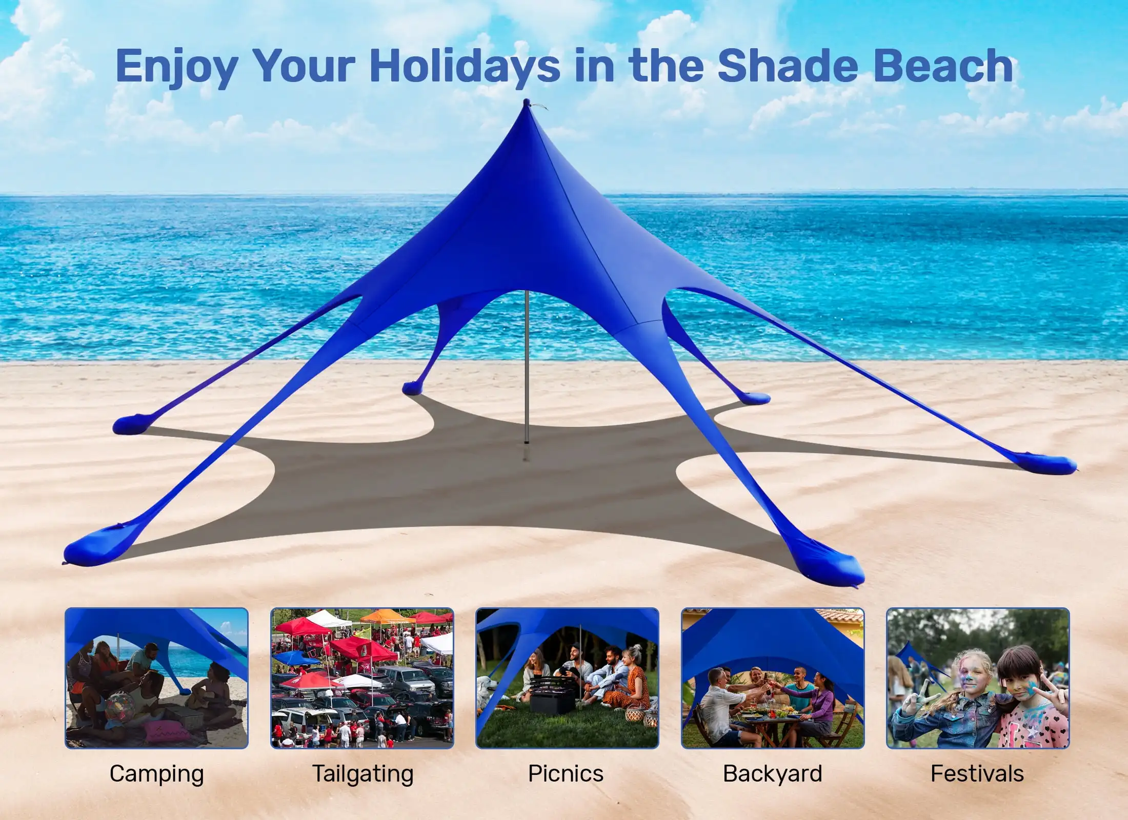 sun shelter stretch uv 50  sunshade canpoy beach tent garden gazebo outdoor camping glamping  tent large