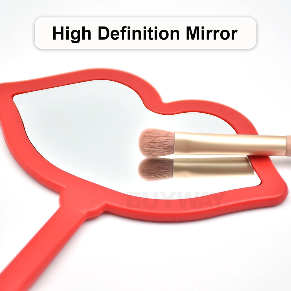 Whosale Travel Private Custom Label Logo Gift Mini Cosmetic Cute Lip Heart Shape Mini Small Vanity Handheld Espejo Makeup Mirror