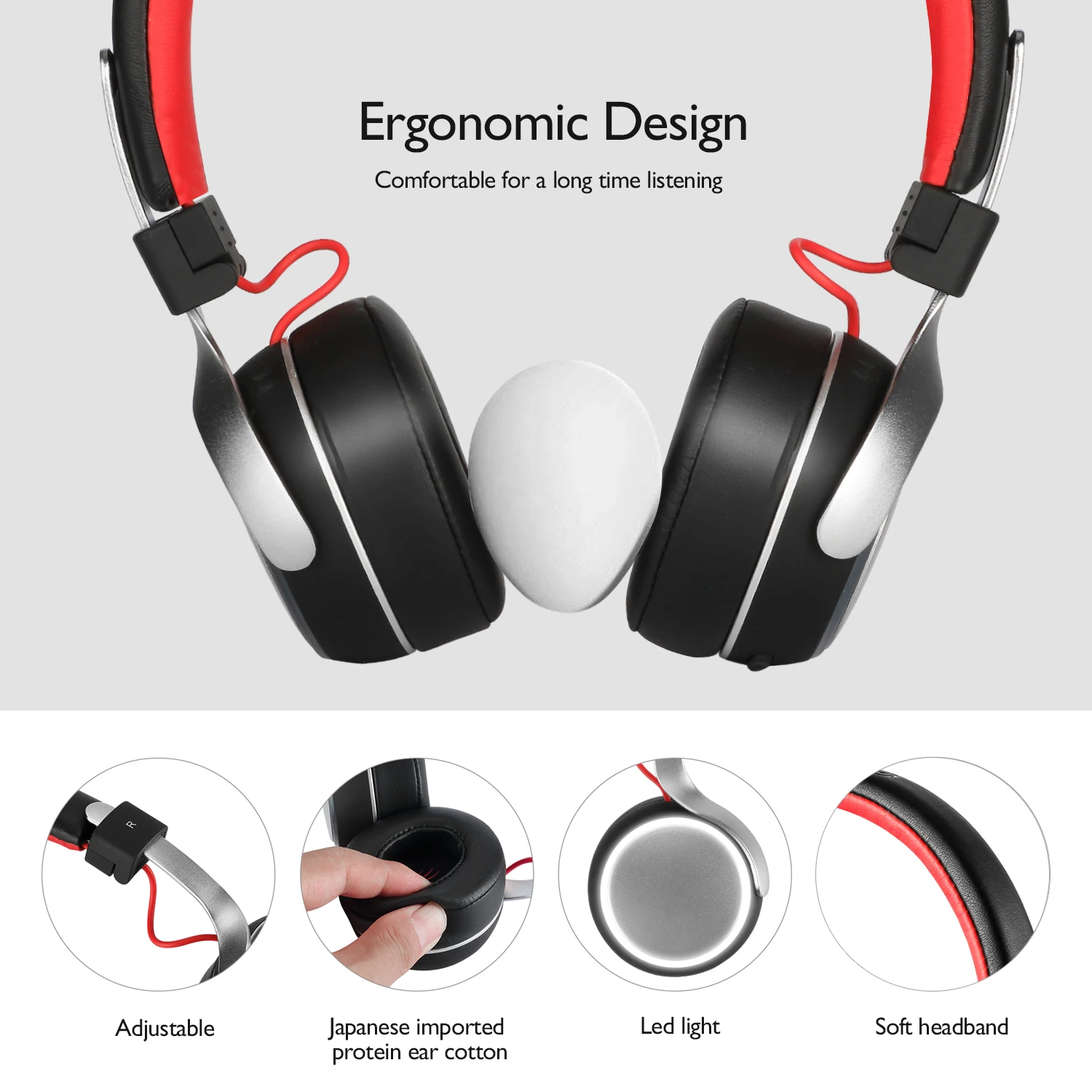 2022 Best Seller OneOdio Y81 Ultra foldable  on ear blue tooth headphone with LED light for younger, hiphop