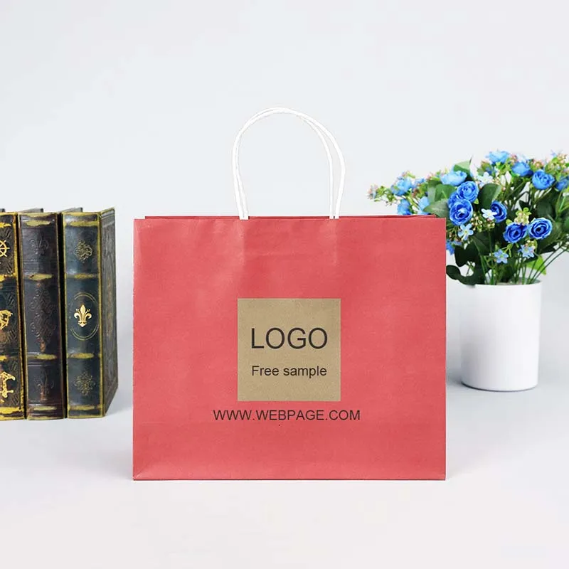 Изготовленный на заказ печатный логотип низкий moq bolsas de papel kraf Большая одежда обувь еда вынос покупки крафт бумажные пакеты с ручкой