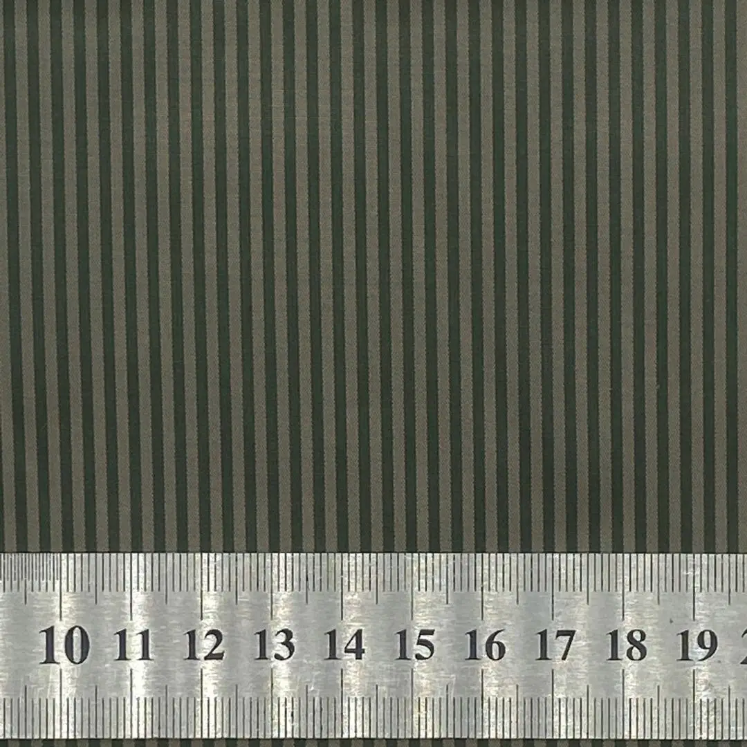 Gorgeous 100% polyester/45 55 viscose stripe garment fabric yarn dyed stripes fabric Xmas green for cloth lining