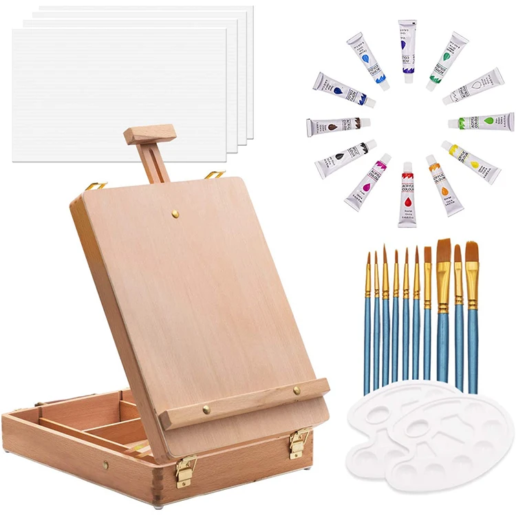 Art Painting Set Artist Blank Cotton Canvas Panel Acrylic Paining Kit for Drawing