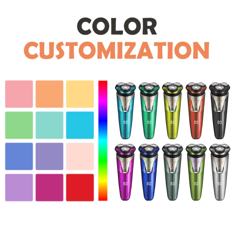 Customized Logo Multi Electric Rechargeable Shaver Cordless Multi Headed Profesional Beard Head Shaver For Bald Men