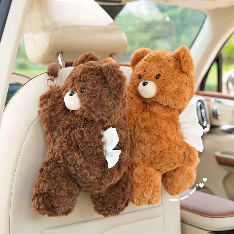 Cartoon teddy bear Plush tissue box stuffed animal toys plush tissue box plush Kawaii Cute Soft Plush Tissue Box Cover For cars