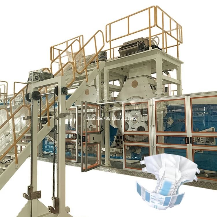 Hot Sell Low Price Full Automatic Servo Motor Driving Disposable Fluff Pulp Adult Patient Diapers Production Line