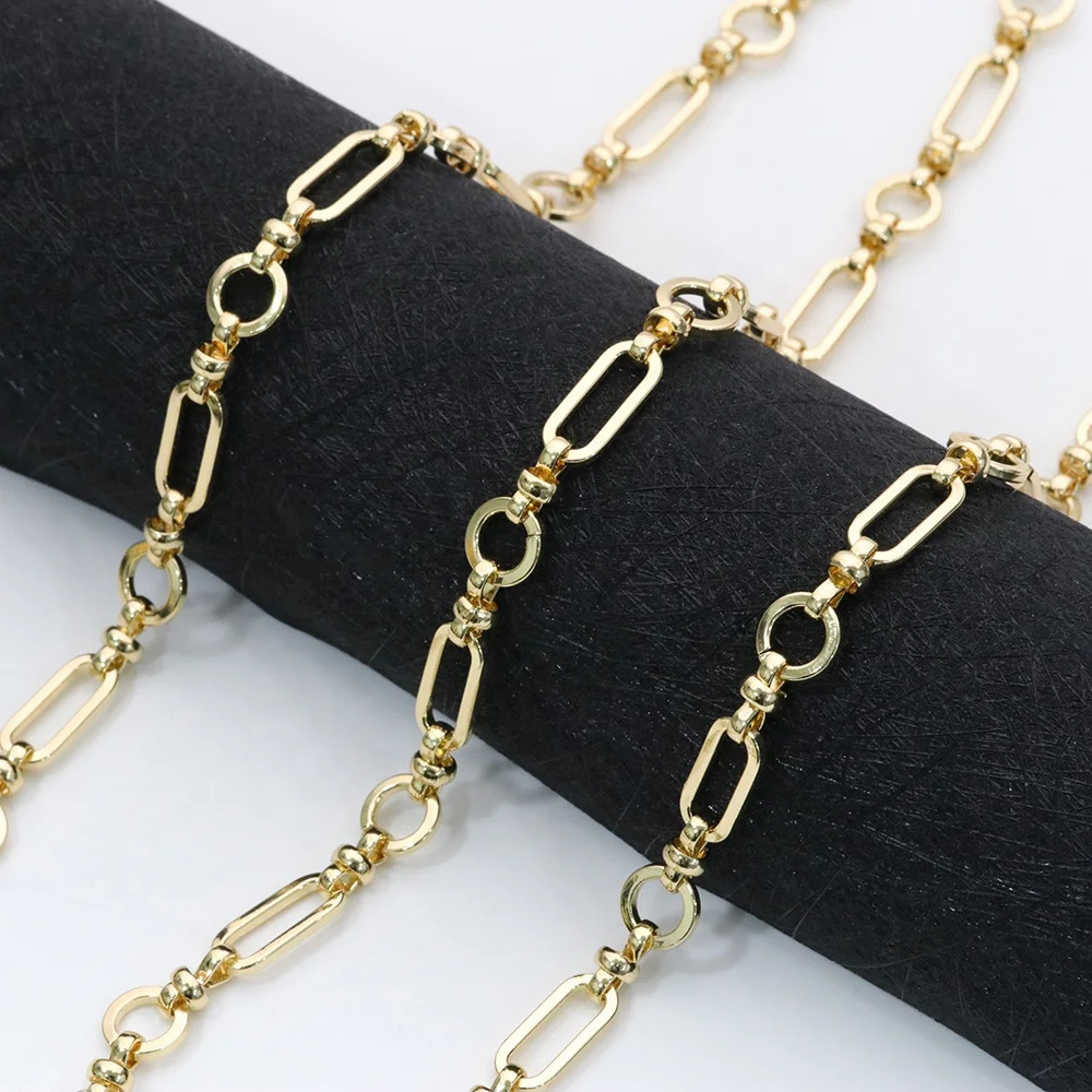 High Quality Gold Platting Hand Made Dainty Rolo Cable Paperclip Chain For DIY Jewelry
