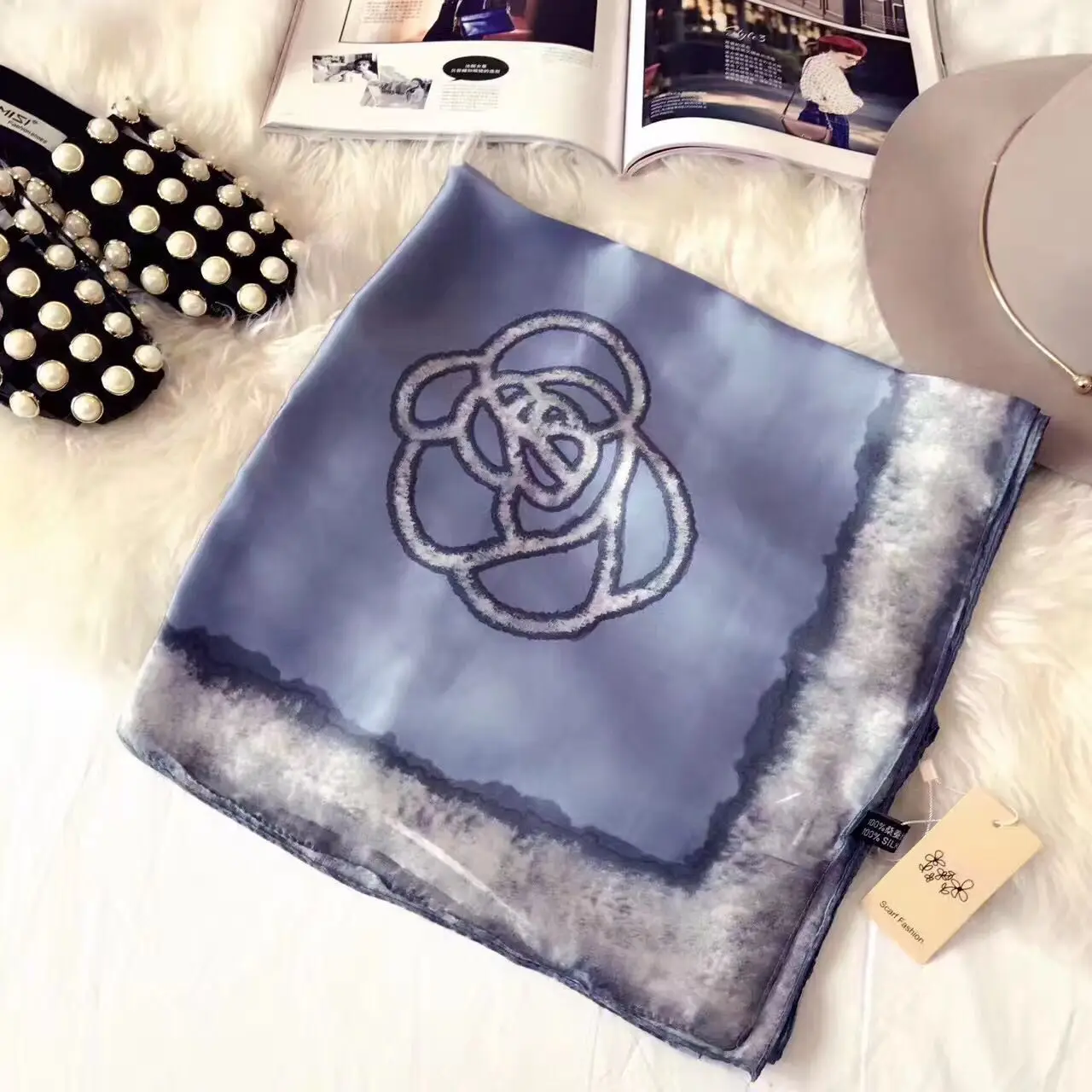 2022 Yiwu simulation silk hijab long fashion new printing seaside resort sunscreen silk scarf scarf female