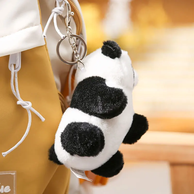 kawaii Custom Cartoon Panda mini Plush keychain toys Dolls Pendant Cute Stuffed Animals Panda Keychain Plush Panda diy bag charm