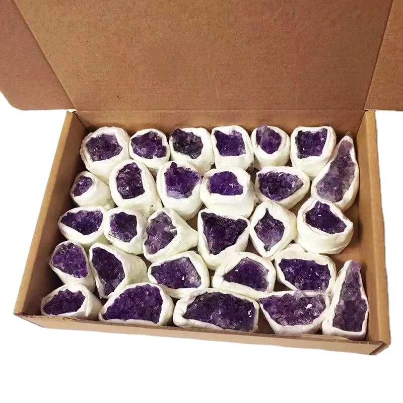 Sample discount  on sale 20*14cm high quality natural amethyst cluster that Customized crystal quartz block with box