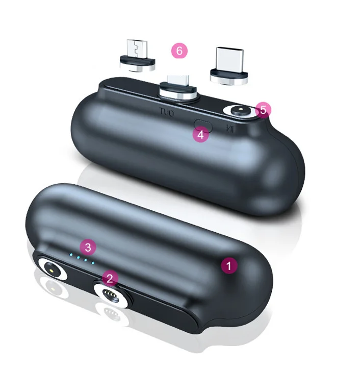 2021 Hot-selling magnetic wireless power bank Capsule Mini Emergency Charger 2600 mah portable pocket power bank