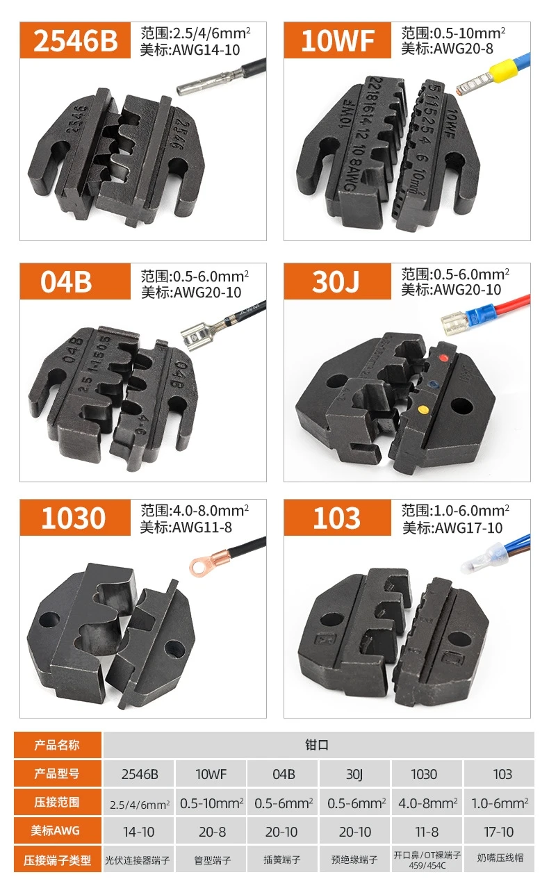 9-inches multi-function terminal pliers Crimping pliers 7-in-1 set copper nose crimping pliers