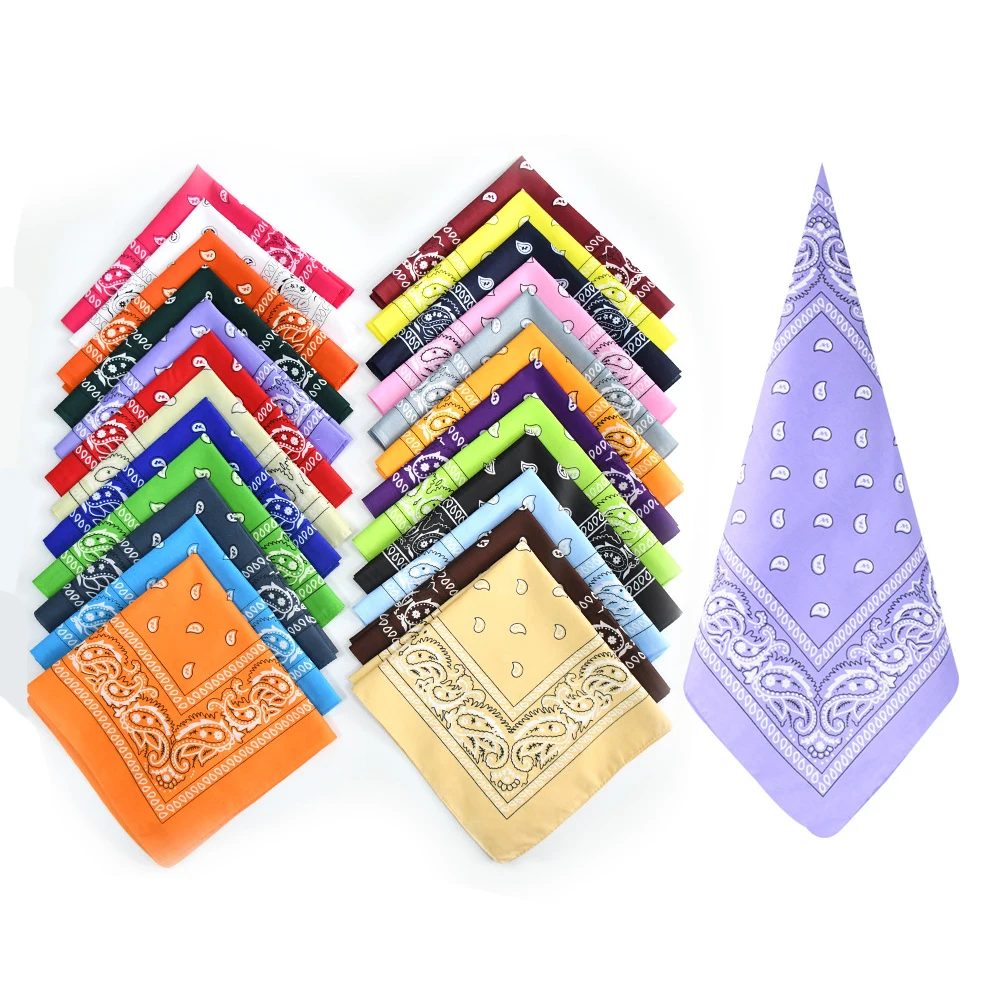 Custom Logo Fans Cotton Bandana Square Customized Factory Double Print Bandana cotton bandana square