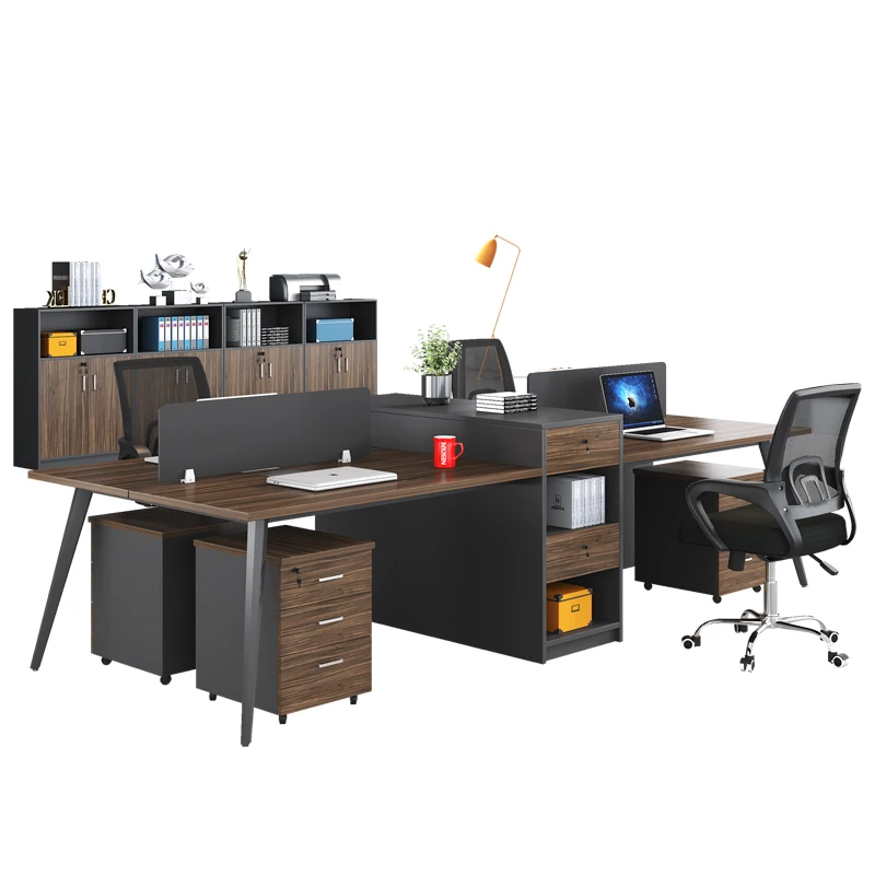 Factory Manufacture Various Wooden Simple And Modern White Office Table And Chair Set