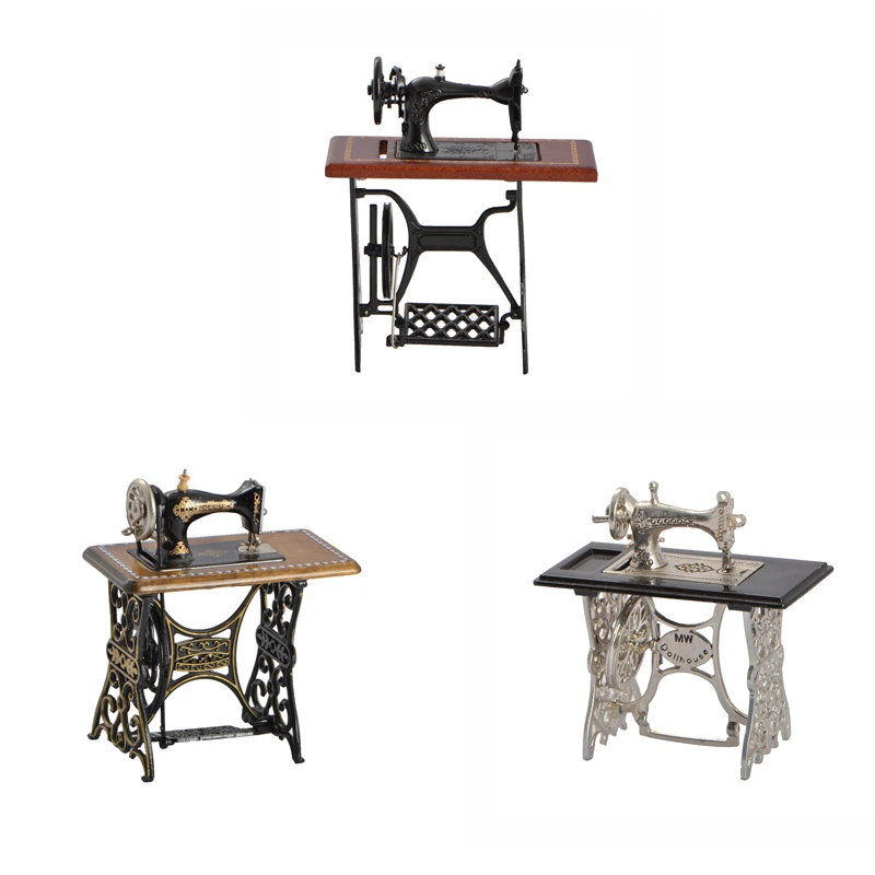 Vintage sewing machine Dollhouse miniature accessories Doll furniture