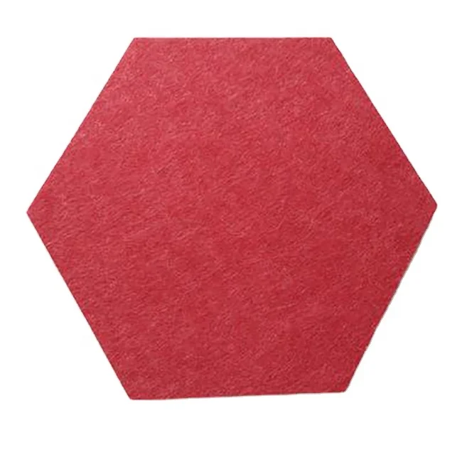 High Density Sound Proof Padding Wall Decorative Polyester Fiber Hexagon Acoustic Panels For Home Theatre