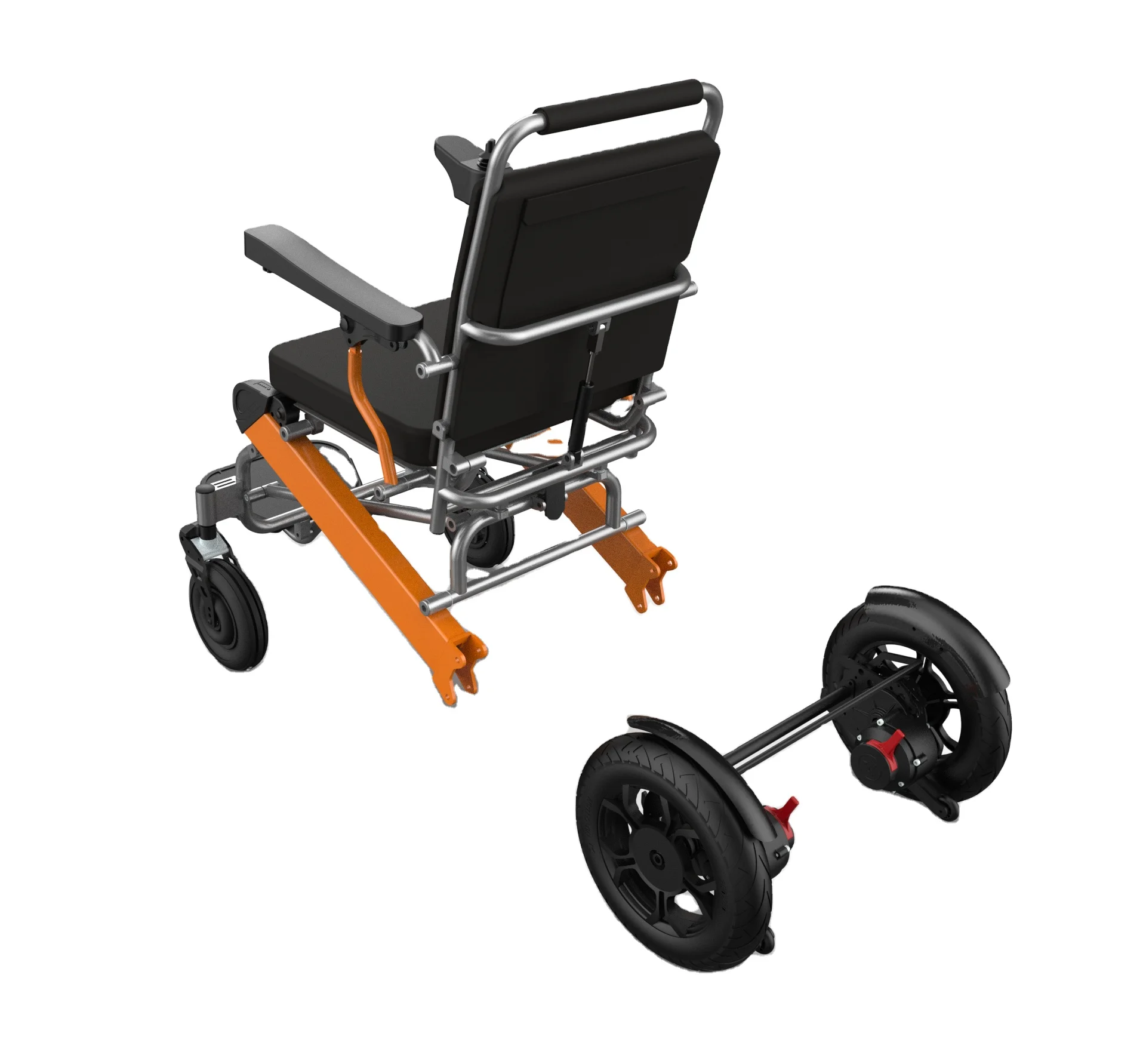 Folding electric wheelchair for the elderly people disabled wheelchair with CE power wheelchair rear wheel removable