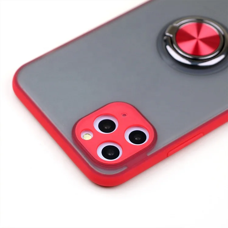 
Custom Size Transparent Magnetic Rotating Ring Grip Case For iPhone 11 Pro 
