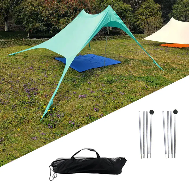 Custom Adjustable Single Layer Portable Beach Tent Lightweight Umbrella for Sun Shade and Travel Shelter Outdoor Use