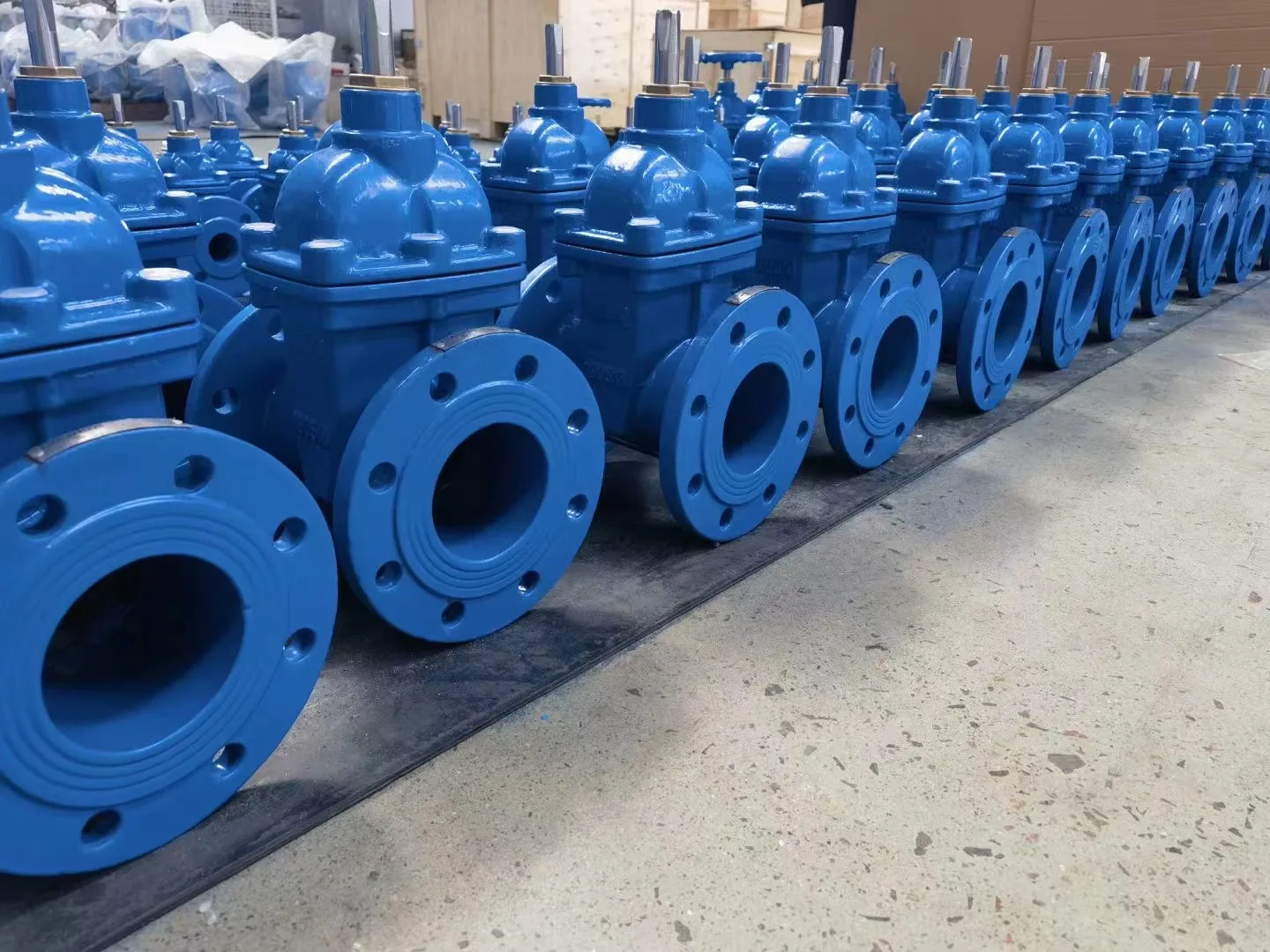 ISO Certificated Ductile Iron Body DIN3352 DN100 PN16 WCB Stem Handle Lever Actuator Rubber Seal Gate Valve