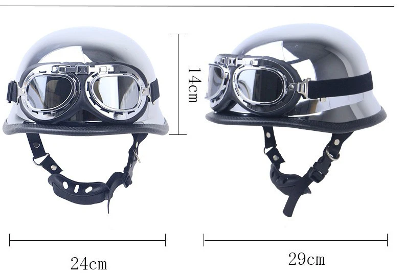 SLKE Retro World War II M35 shape retro locomotive helmet electroplating craft electric vehicle half helmet