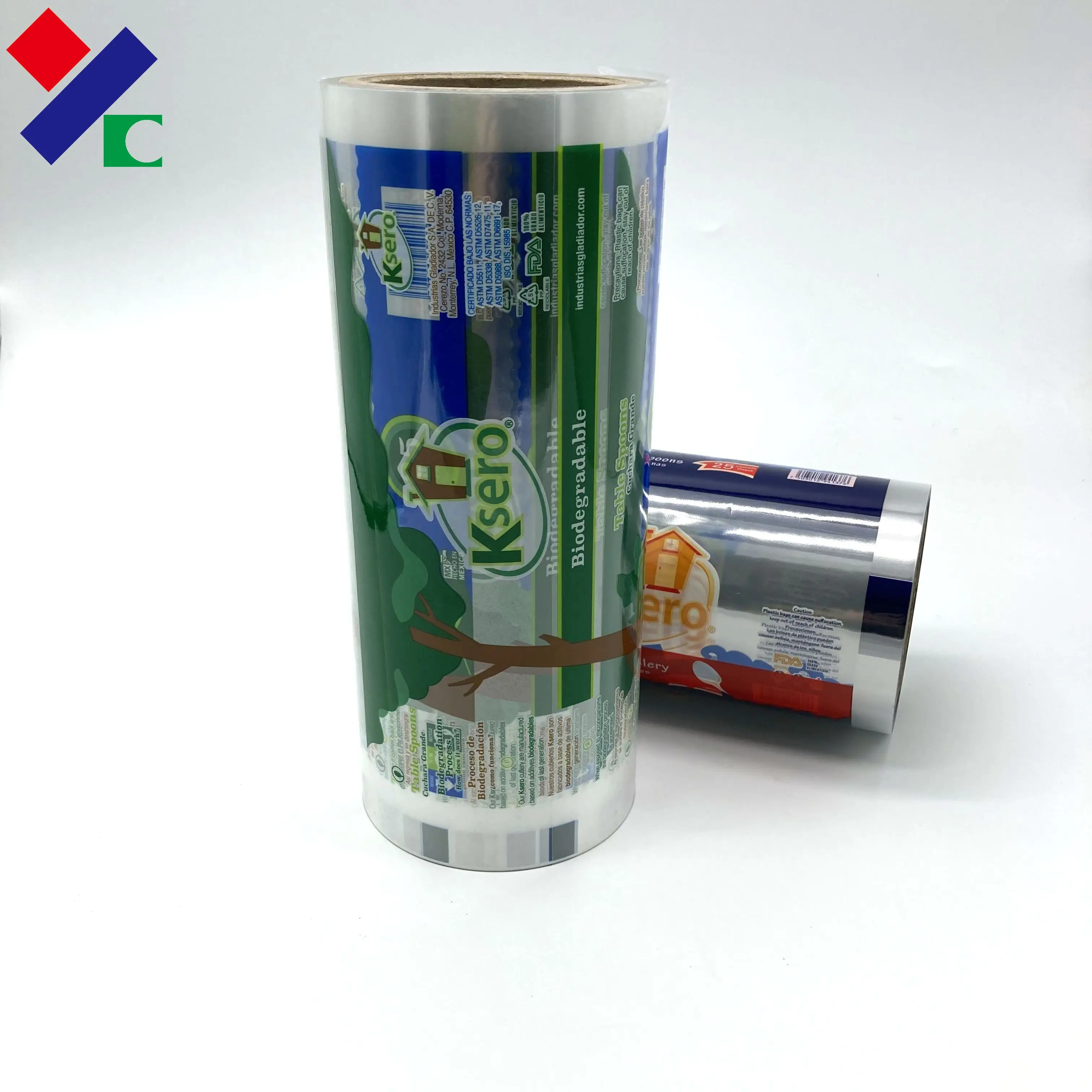 Promotional Wholesale Custom Pet Al PE Opp Cpp Laminated Plastic Roll Film For Pasta Biscuit Candy Sugar Snack Food Package