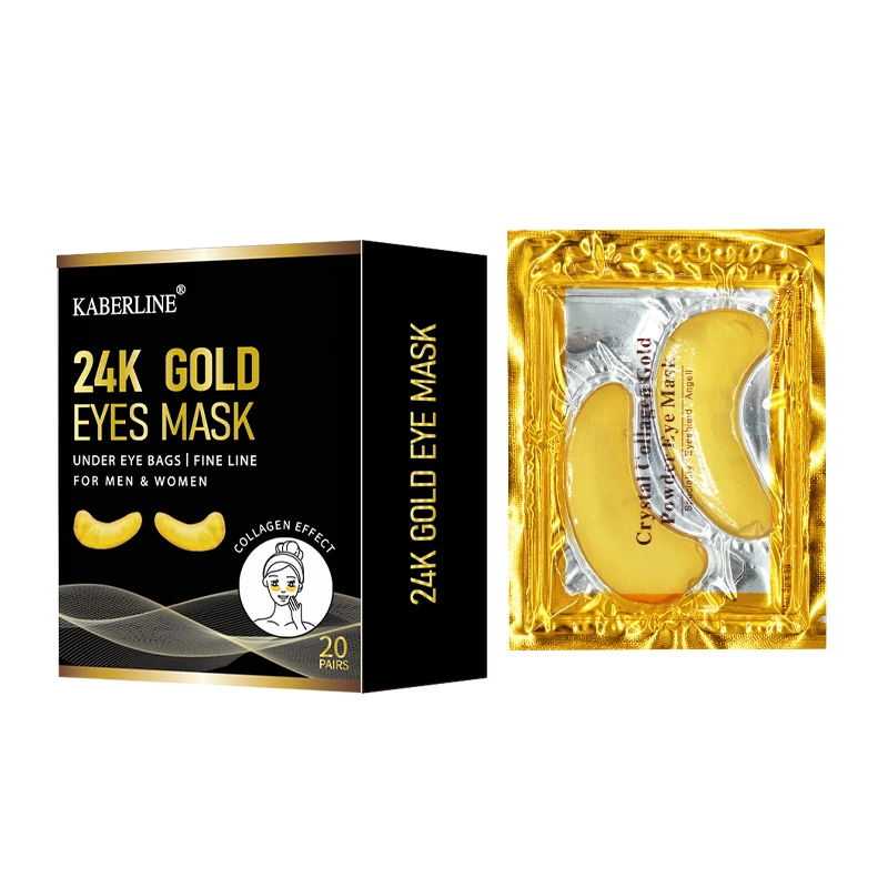 24K Golden Anti-Aging Moisturizing Custom Hyaluronic Cooling Gel Eye Mask Eye Pads Pure Crystal Collagen Eye Mask