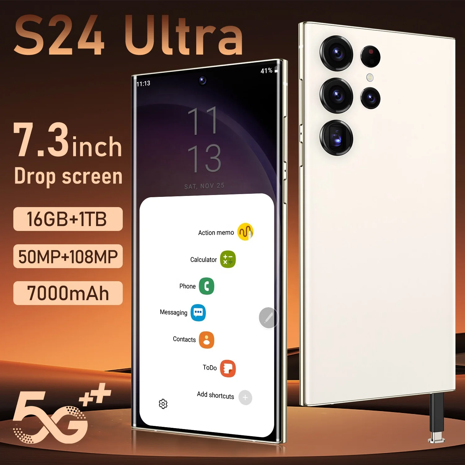 2024 New Cellphone S24 Ultra 16GB+1TB Smartphone 7.3 inch Android 13.0 Unlocked dual card 4G&5G Phones Mobilephone