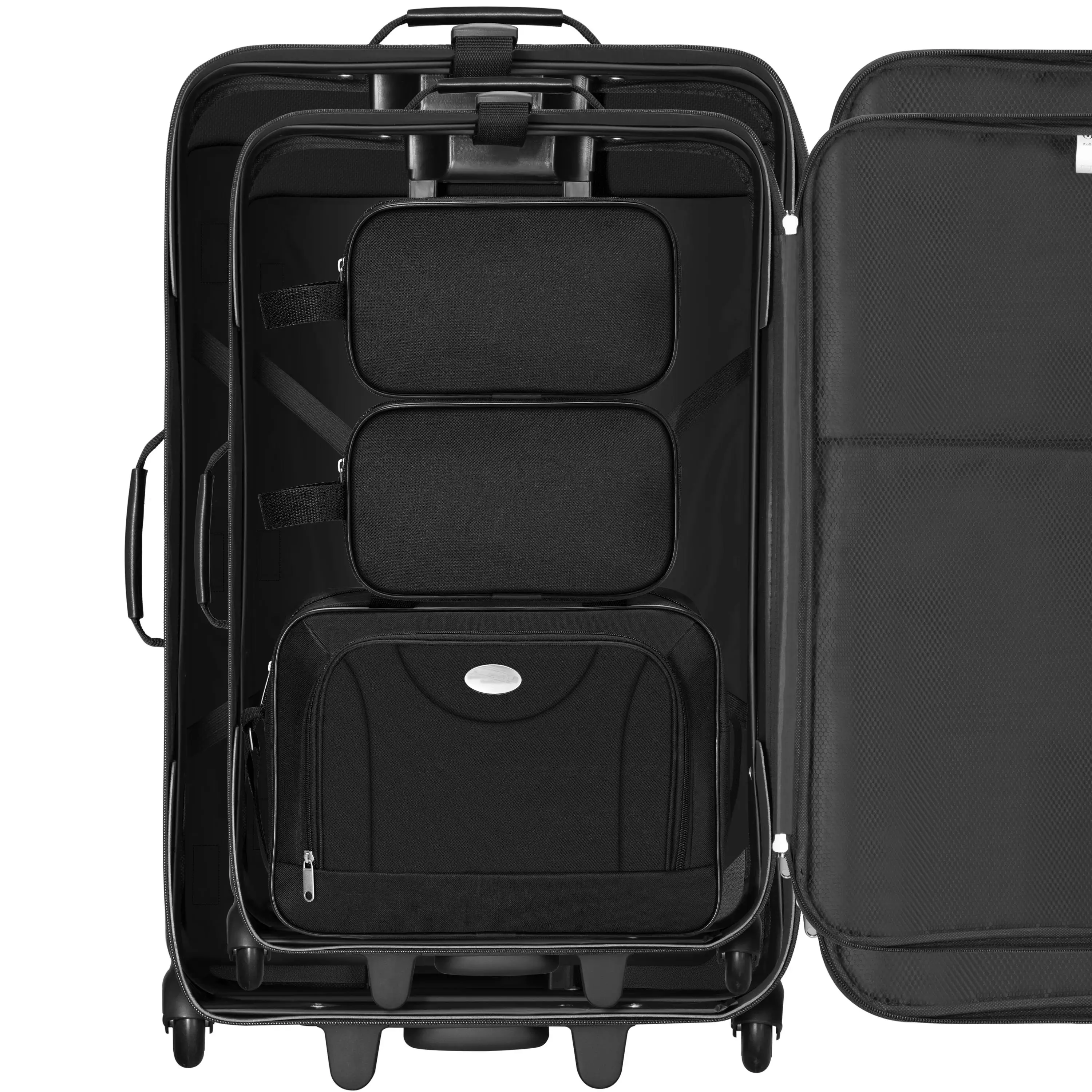 Custom 5 Pcs Luggage Set Carry on Trolley Bag Soft Fabric Suitcase Travel