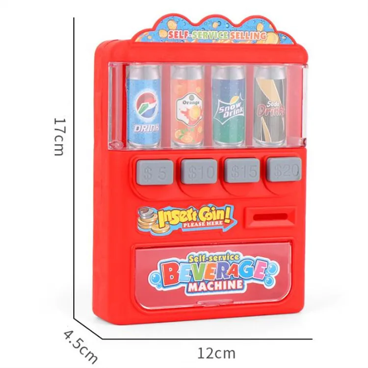 Kids education simulation drink coin slot vending machine pretend play toys