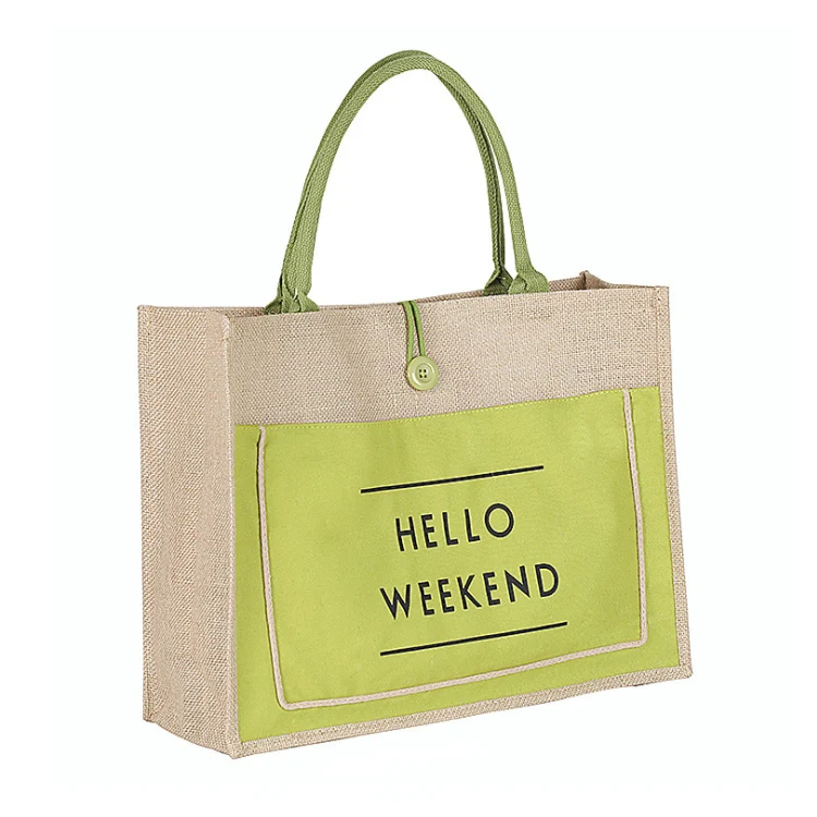 Perfectbio manufacturer custom wholesale natural black beach laminated canvas used shopping button jute bags buyer in europe