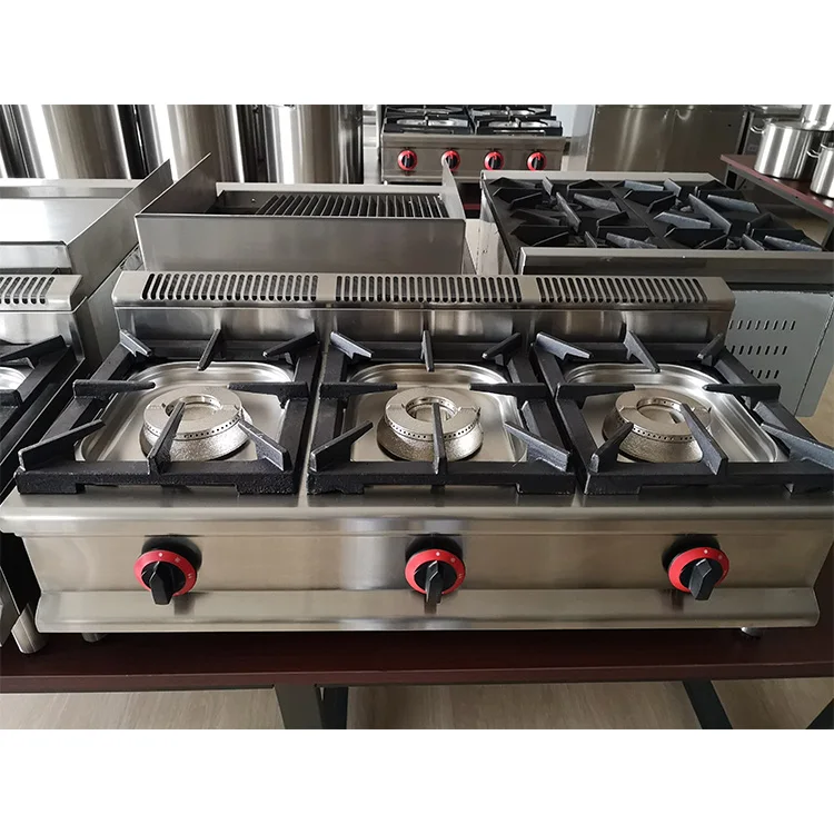 Kitchen Table Gas Cooker Cooking Appliances 3 Burner Stove/ Cooktops Commercial Stove Gas Burner