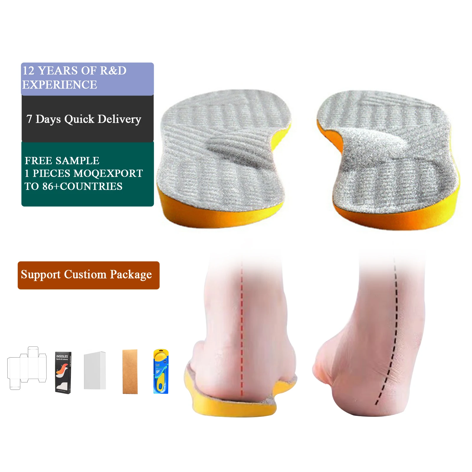 Orthopedic Moldable Insole For Plantar Fascitis  Pu Memory Foam Insoles