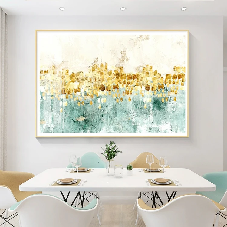Modern Large Light Luxury Framed Textured Handmade Abstract Gold Canvas Oil Painting For Home Wall Art Living Room Decor