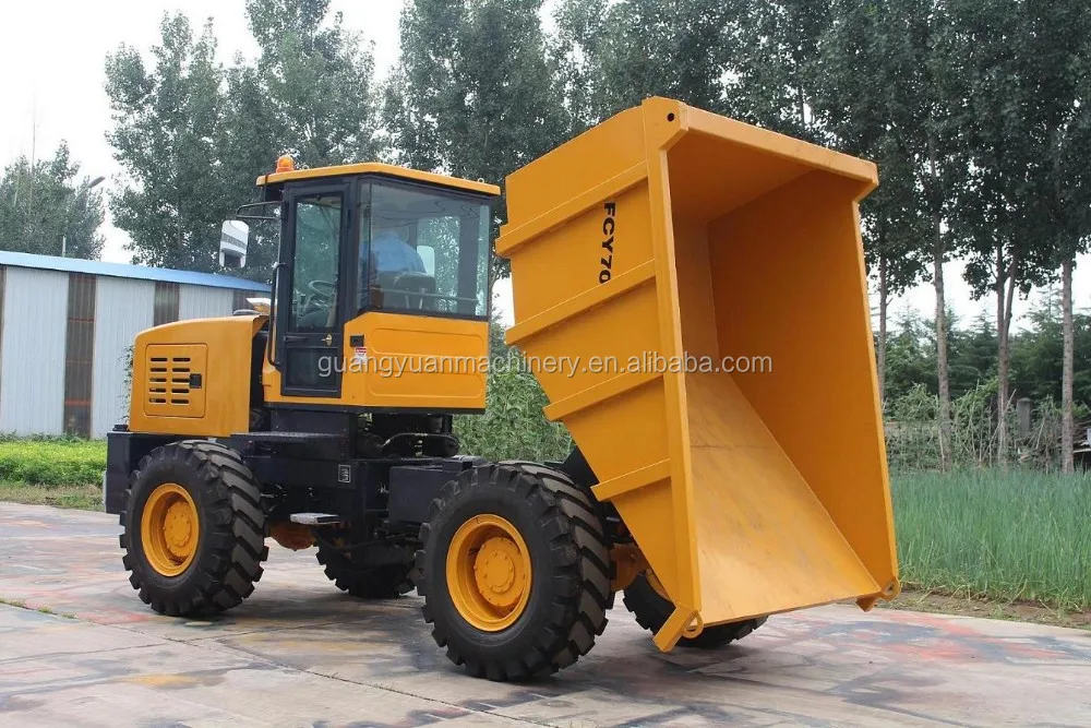articulated CE 4WD 7 Ton Dumper Utility Construction Machinery Diesel Engine FCY70 Compact Site wheel Dumper For Farm Garden