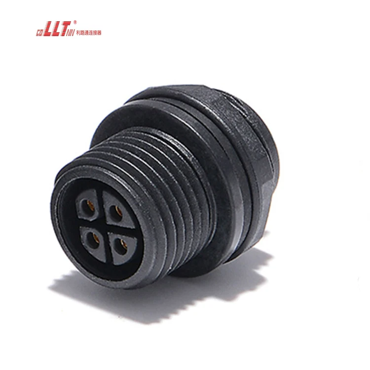 ip68 power female 4pin waterproof  electrical wire assembly terminal 2 3 5 6 7 8 2+8 pin panel mount connector