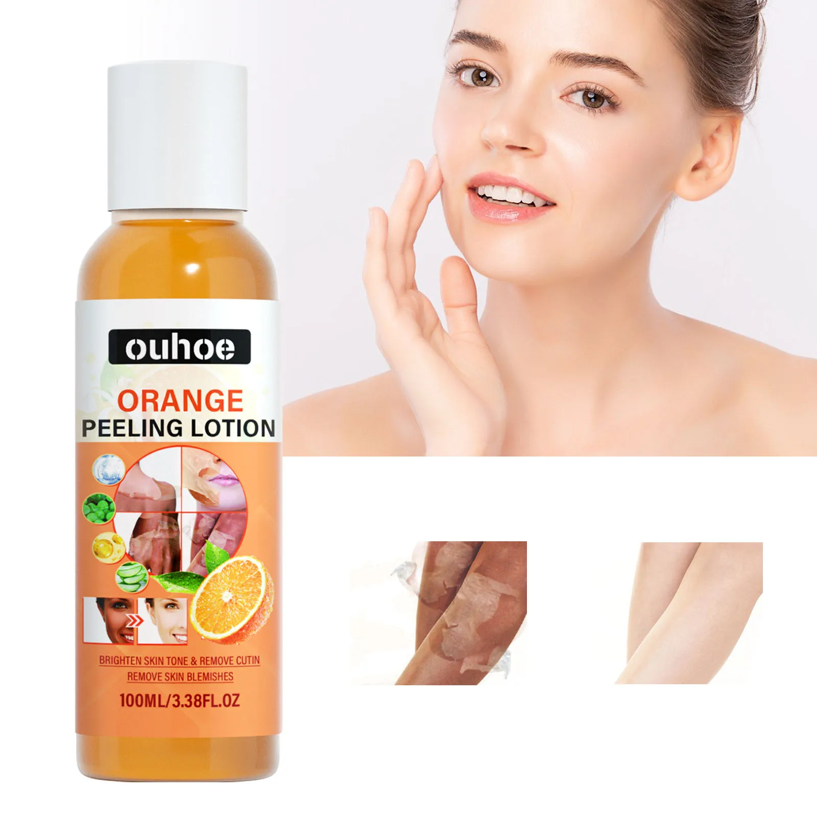Orange Peel Body lotion Moisturizing Mild Skin Care Solution Exfoliates, lightens dark spots and whitens skin