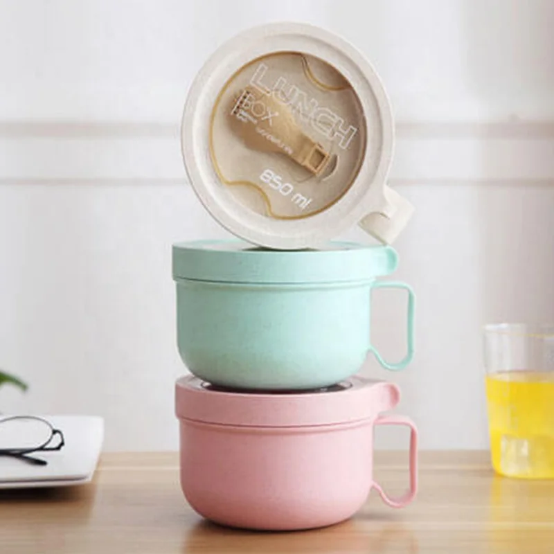 Безопасная для микроволновой печи легкая Пшеничная солома из волокна пищевых продуктов рамен хлопьев лапша пластиковая чаша с столовыми