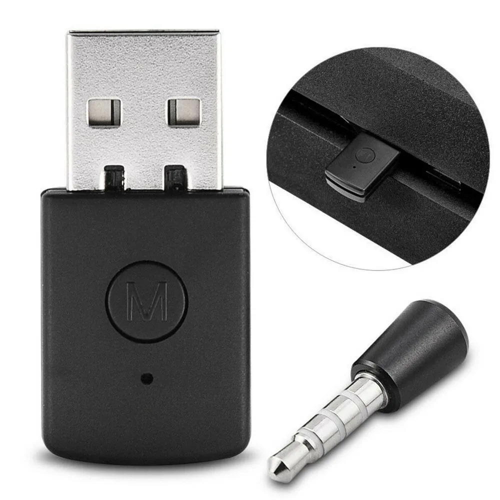 3.5mm Bluetooth V5.0 + EDR USB Bluetooth Dongle Latest Version USB Wireless Bluetooth Adapter for PS4 Headphone Microphone