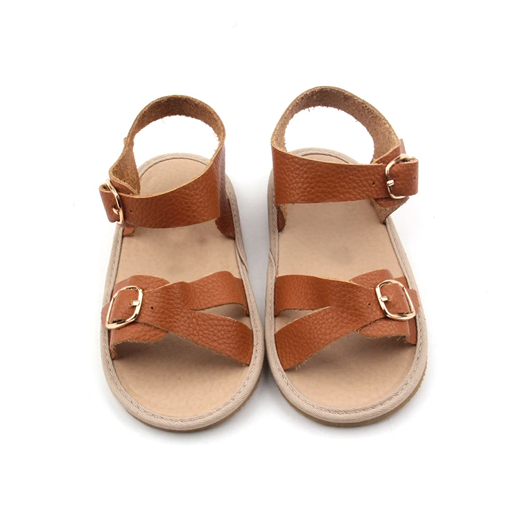 Genuine Leather Baby Soft Sole Shoes Flat Summer Fashion Sandals For Unisex Design