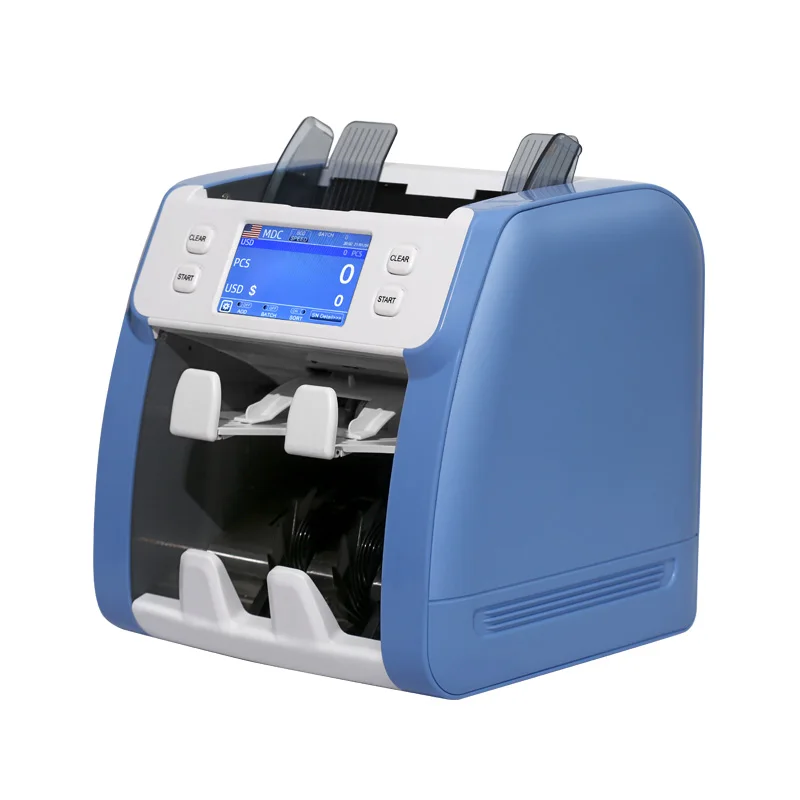 2 pockets Heavy Duty vertical 4.3 touch TFT display mixed denomination money counter sorter