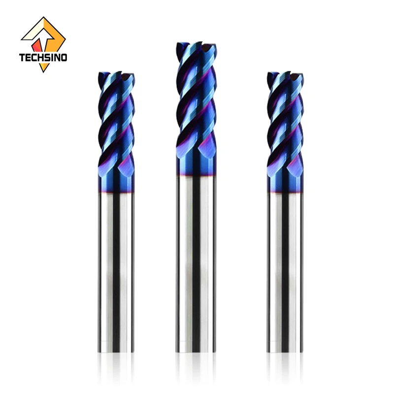 Solid Blue 4 F chipbreaker rougher end mill for Metal HRC45 55 60 6570 Square Face Milling Cutter Bits End Mill