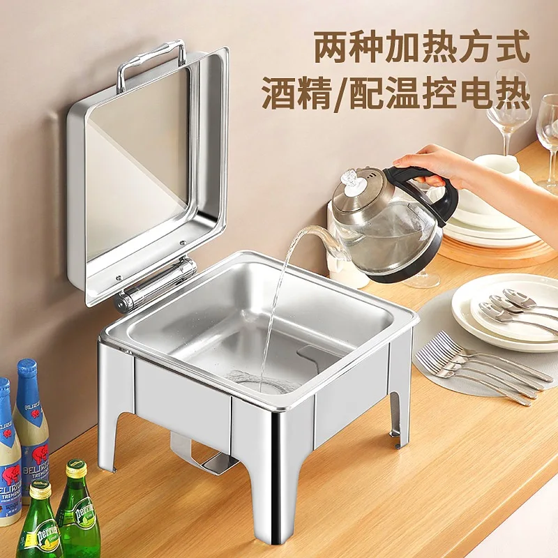 Healthy Cooking buffet table Stainless Steel Material buffet serving dish portable Design chauffe plat buffet